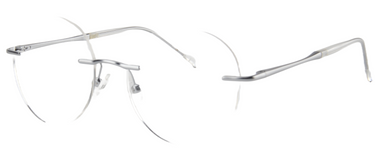 Men Urban Eyeglasses : Kumi - Matte Silver - SpecSMART Eye Clinic (Diagonal View)